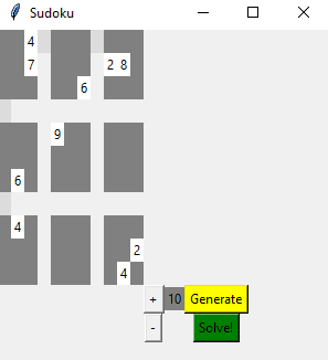 Sudoku-Löser mit Tkinter GUI in Python mit verstellbarem ...